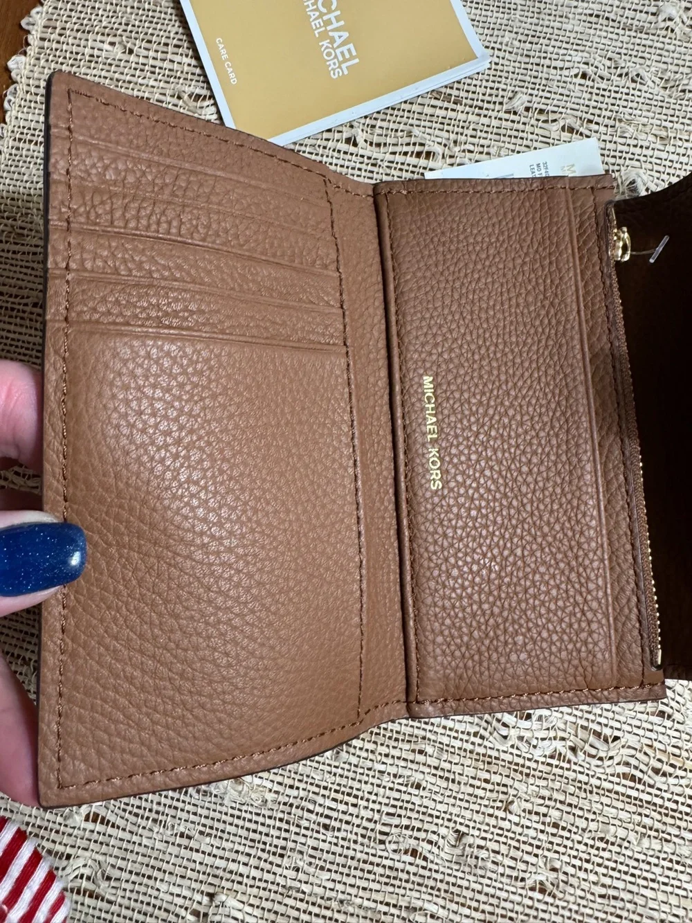 Michael Kors Nolita Flap Trifold Brown Leather Wallet NWT